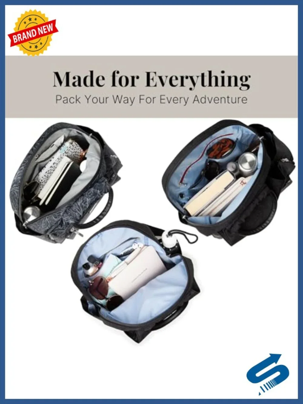 Lightweight Water-Resistant Travel Backpack with RFID Wristlet
